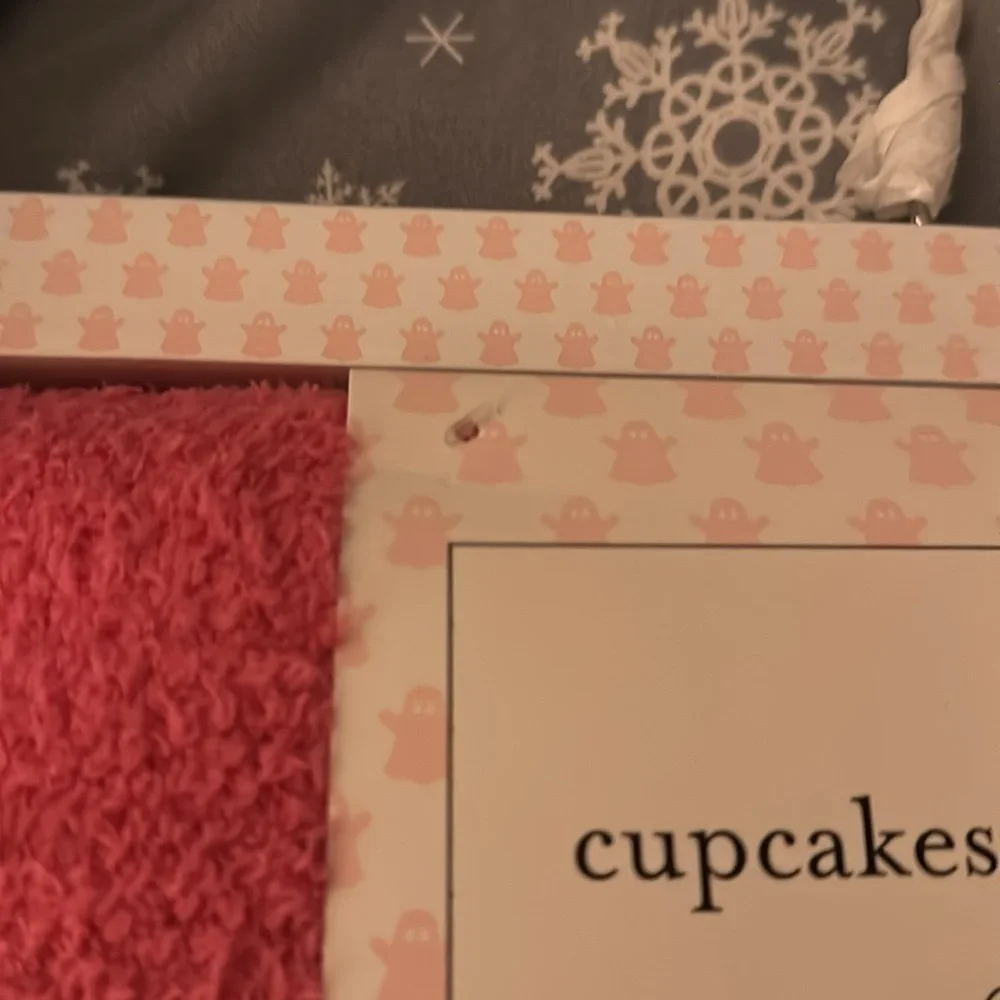 Cupcakes and cashmere Halloween pink ghost reversible blanket